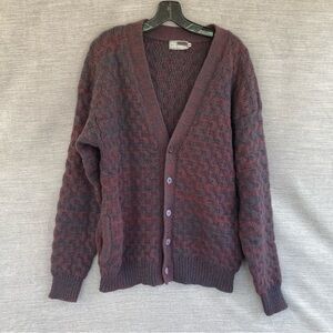 Vintage 90s Wool Cardigan Men’s Chunky Knit